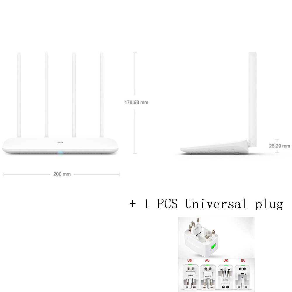 Xiaomi Mi Wifi Draadloze Router 3G/4 Dual Band 2.4/5Ghz Gigabit Smart Mini Wifi Repeater 4 Antennes Usb 3.0 256Mb Ram 1167Mbps: Universal plug