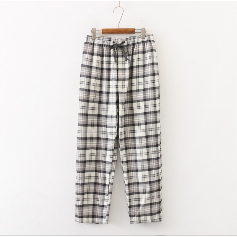 Pyjama décontracté à carreaux en coton poli pour homme, pantalon de nuit, grande taille, collection printemps-automne, S-XXL, 100kg