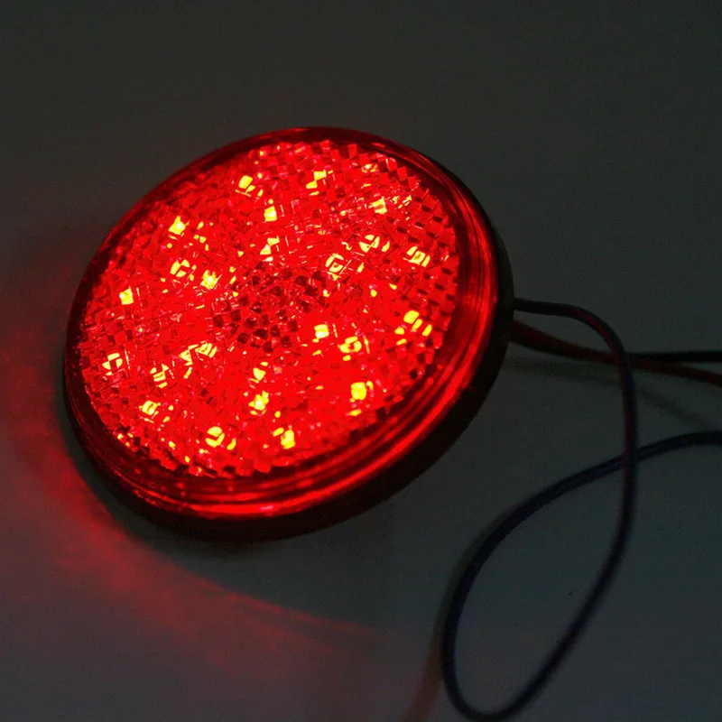 Motorcycle LED Round Brake Turn Signal Stop Tail Lights Reflectors Scooter Dual Sport Bike Cruiser Bobber Chopper