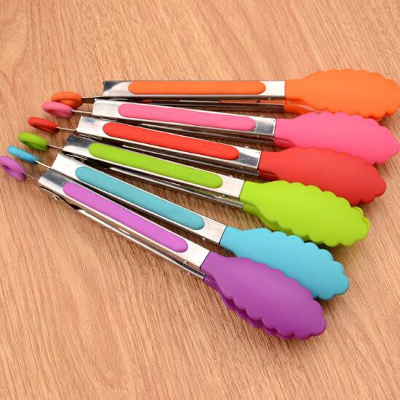 1Pc 20cm Siliconen Voedsel Clip Multifunctionele Gel Klem Keuken Tang Dessert Clip Broodrooster Tang voor Koken Bakken Barbecue tool