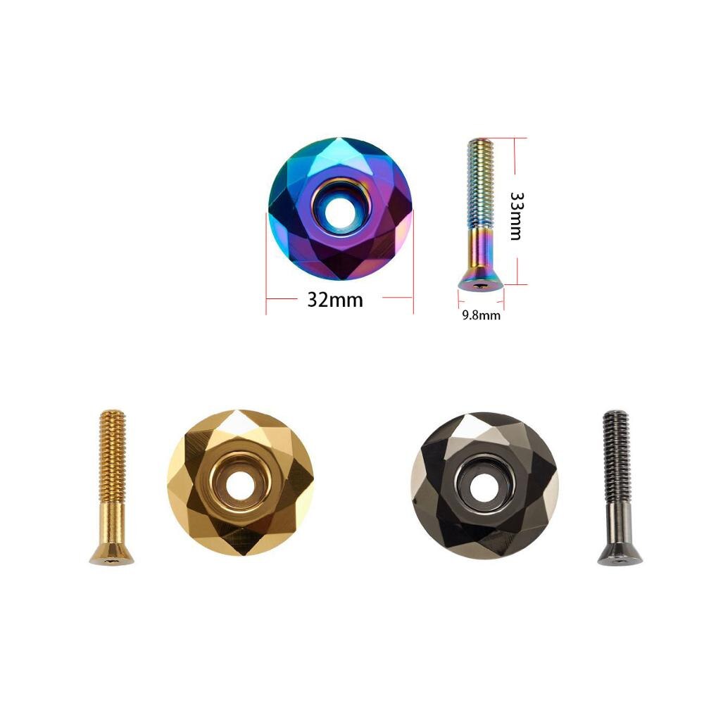 Krsec 1-1/8 " mtb ekspander tophætte aluminiumslegering landevejscykelexpander titaniumbelagt topkapsel til 28.6mm gaffelcykeldele også