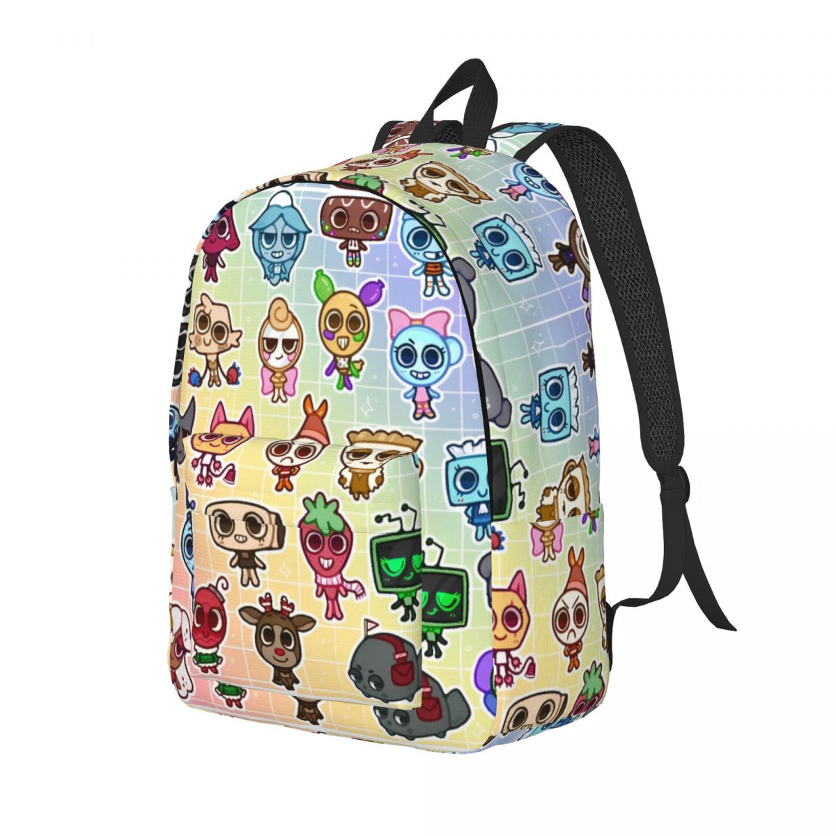 Dandys World Backpack for Men Women Teenage Student Hiking Travel Daypack Cartoon Game Laptop Computer Shoulder Bag Durable: 12 inches / Beige