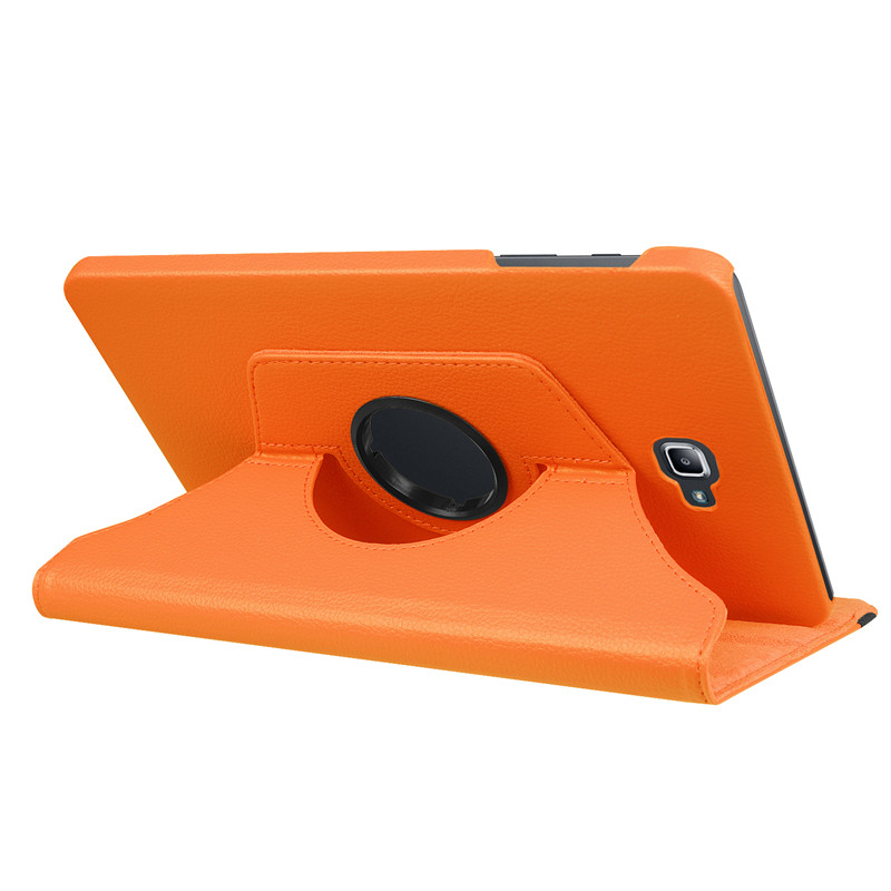 360 Rotating Case for Samsung Galaxy Tab A 10.1 T580 T585 Stand Cover PU Leather Case for Samsung Tab A6 10.1 T580N T580N: Orange