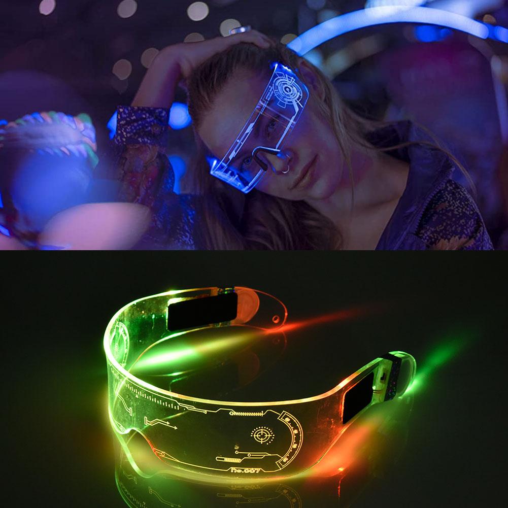 Led briller el wire neon fest lysende led briller lys op glas rave kostume fest indretning dj solbriller halloween indretning