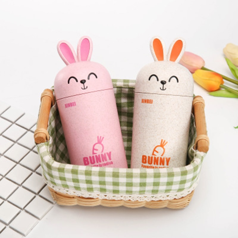 Söpö kani panda vehnä olki vesi kupit kannettava toimisto kahvi teekupit kanin kuppi lapsille lapsille pupu kuppi 1pc