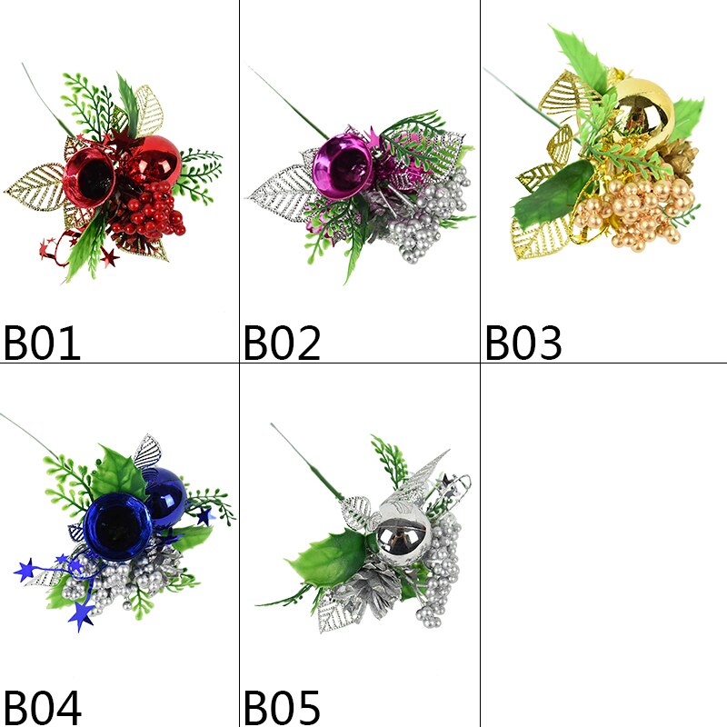 1 stk guld sølv kunstige blomster juletræ gren perle støvdrager bær gren til julepynt gør-det-selv bryllup indretning