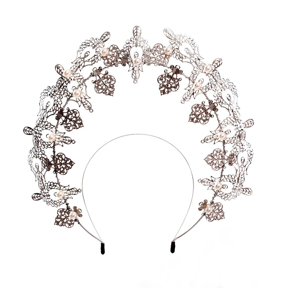 Virgen María diadema Halo pelo tocado: Plata