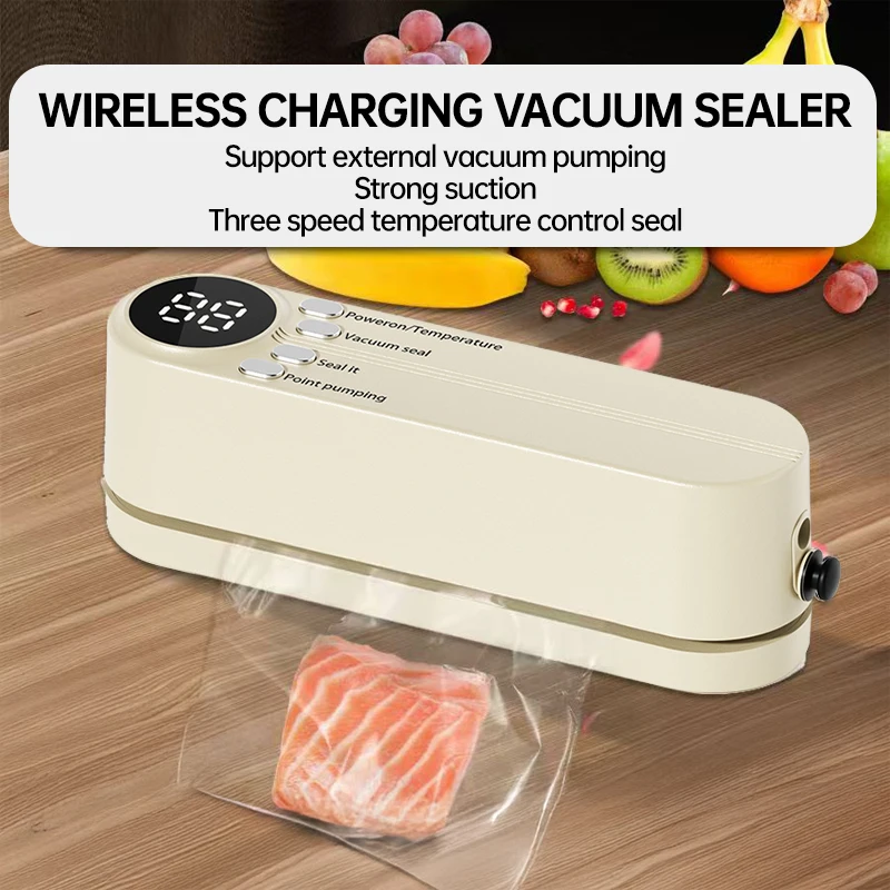 Mini máquina selladora al vacío, rollos de bolsas, sellador de alimentos, sistema compacto de conservación de alimentos con bolsas de vacío y kit de herramientas de inhalación