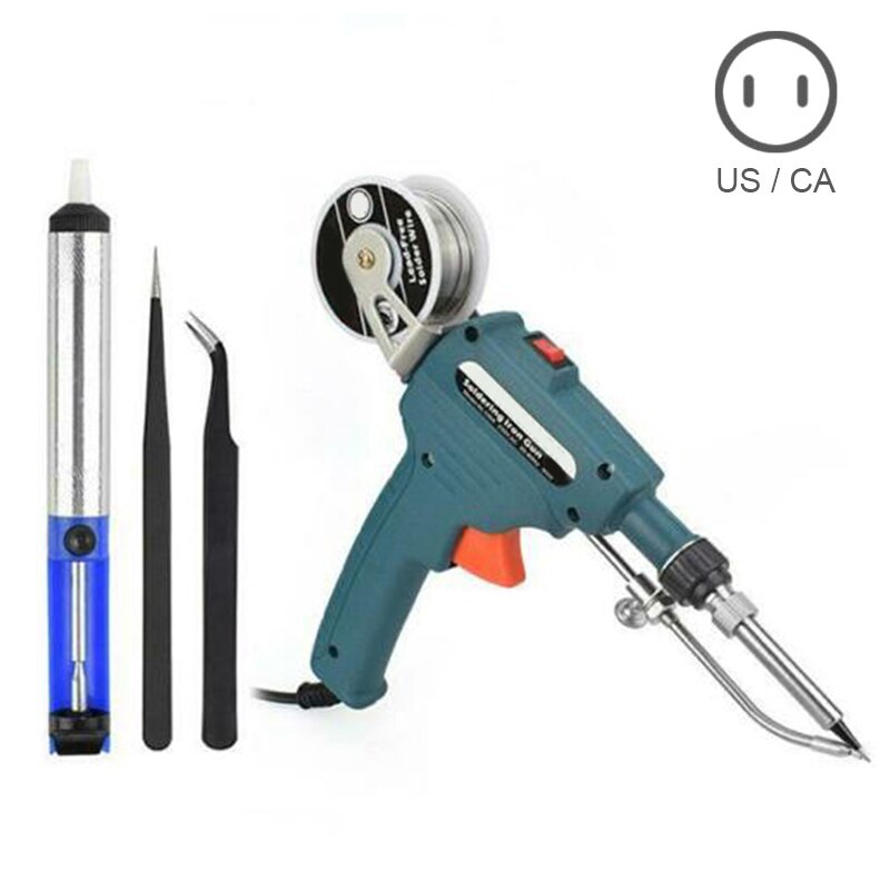 Auto Feeding Soldering Tool Manual Electric Soldering Iron Set Solder Tin LB88: Green US Plug