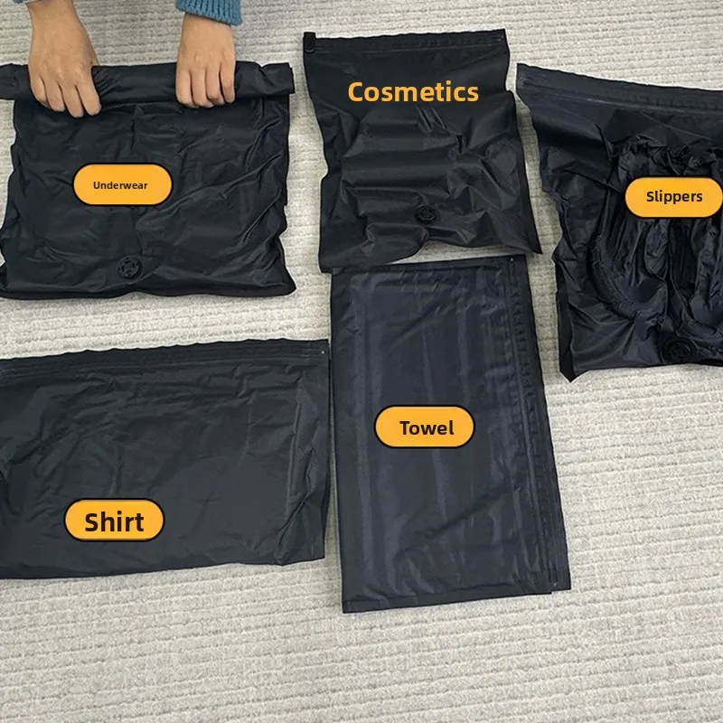 Bolsa de compresión al vacío para equipaje , bolsa de vacío reutilizable, ahorra 60 % de espacio, bolsas de almacenamiento selladas al vacío para viaje