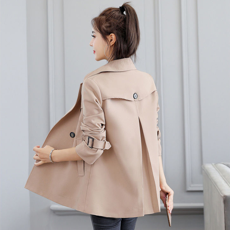 Kvinner casual trench høst vindjakke casual løs safari klær stativ krage snøring kvinne trench coat