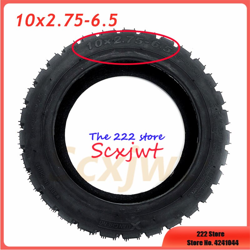 Pneu Tout-terrain Tubeless 10 Pouces 10x2.75-6.5 - Pour Scooter électrique, Trottinette - Caoutchouc Solide