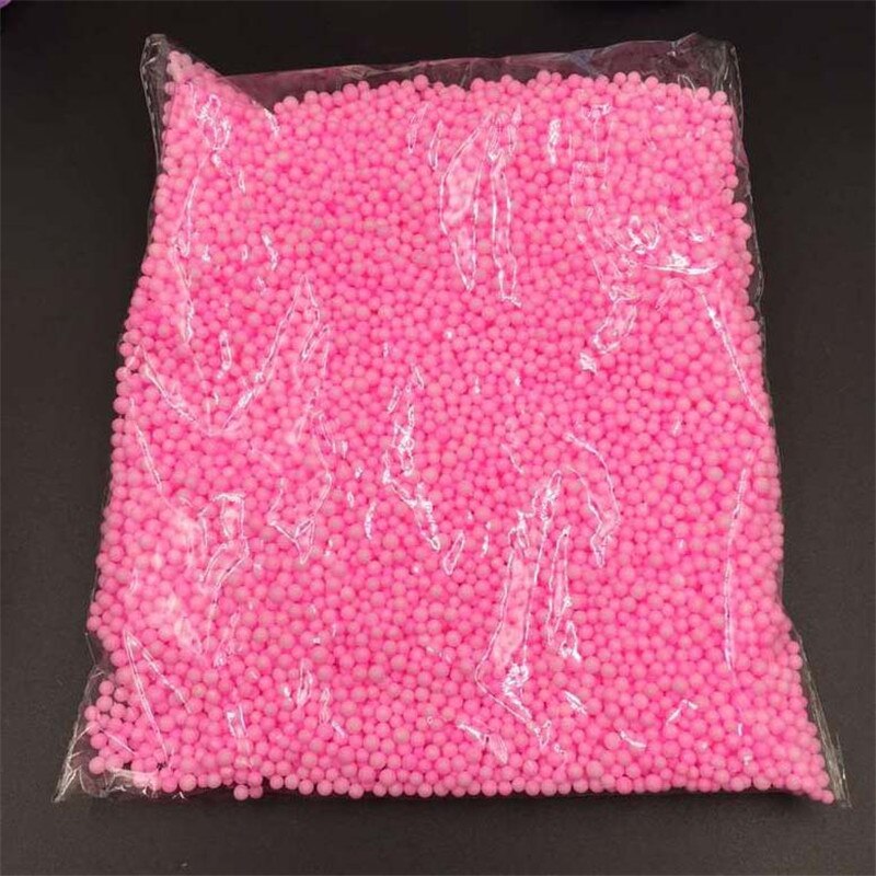 1 paczka 10g przezroczysty balon bańka wypełniacz piankowy styropianowe kulki butelka DIY śnieg błoto cząstki akcesoria Tiny koraliki piankowe: Różowy