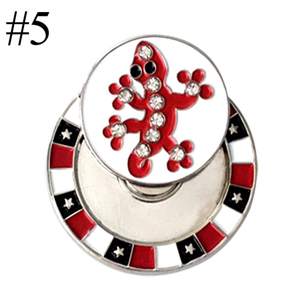 Double Layer Golf Ball Markers Assorted Patterns, Mark Golf Hat Clip Divot Tool Accessories: 5