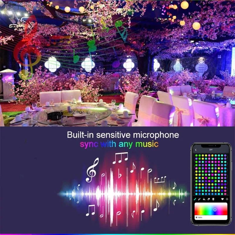 10m g40 ledet-lyslenke med bluetooth-app og fjernkontroll, utendørs usb, rgb-lyslenke, fargeskiftende, til fest, bryllup, hage, bakgård