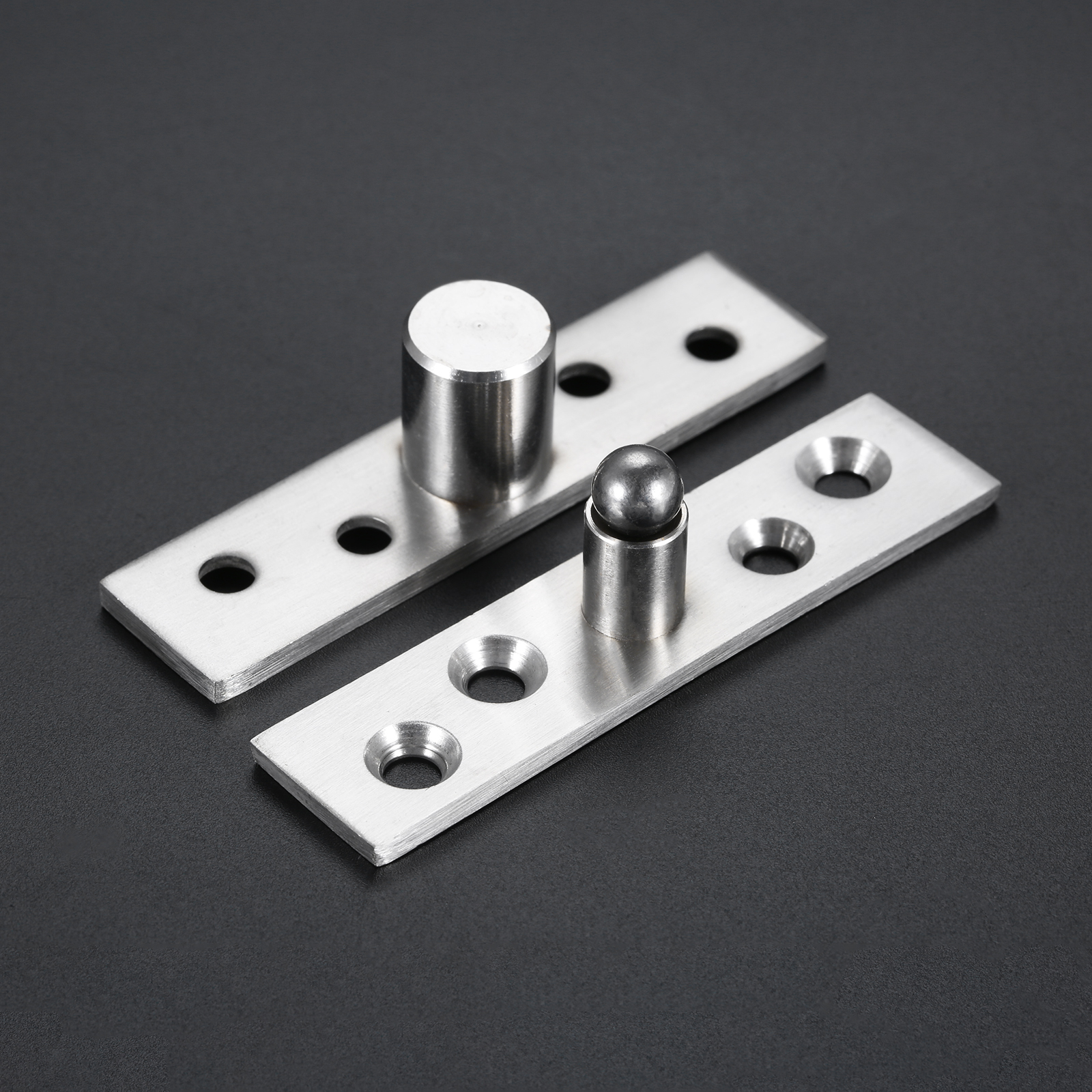 Charnière Pivotante pour Porte Rotative Résistante à 360 °, avec Emplacement Haut et Bas, Arbre Caché, 73/95mm, en Acier Inoxydable, Argent, 1 Ensemble