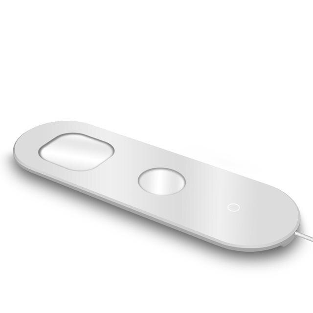 20W 3 in 1 Wireless Charger Induction Charging Pad for iPhone 11 X XS Max XR Airpods Pro Apple Watch 5 4 Charge Docking Station: White
