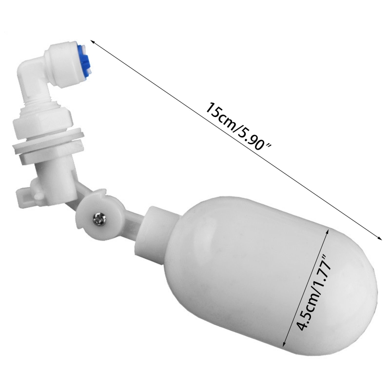 K5DC 1/4 Inch Float Ball Valve Plastic Water Float Valve Mini Plastic Float Valve with Adjustable Arm for Water Level Control
