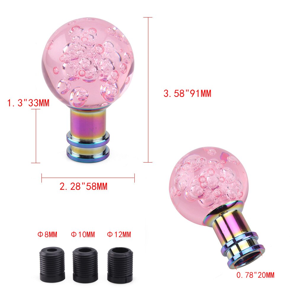 Car Manual Shift Knob Gear Shifter Head Shift Knob Stick Crystal Transparent Bubble Pink Blue White Gear Shift Knob RS-SFN081