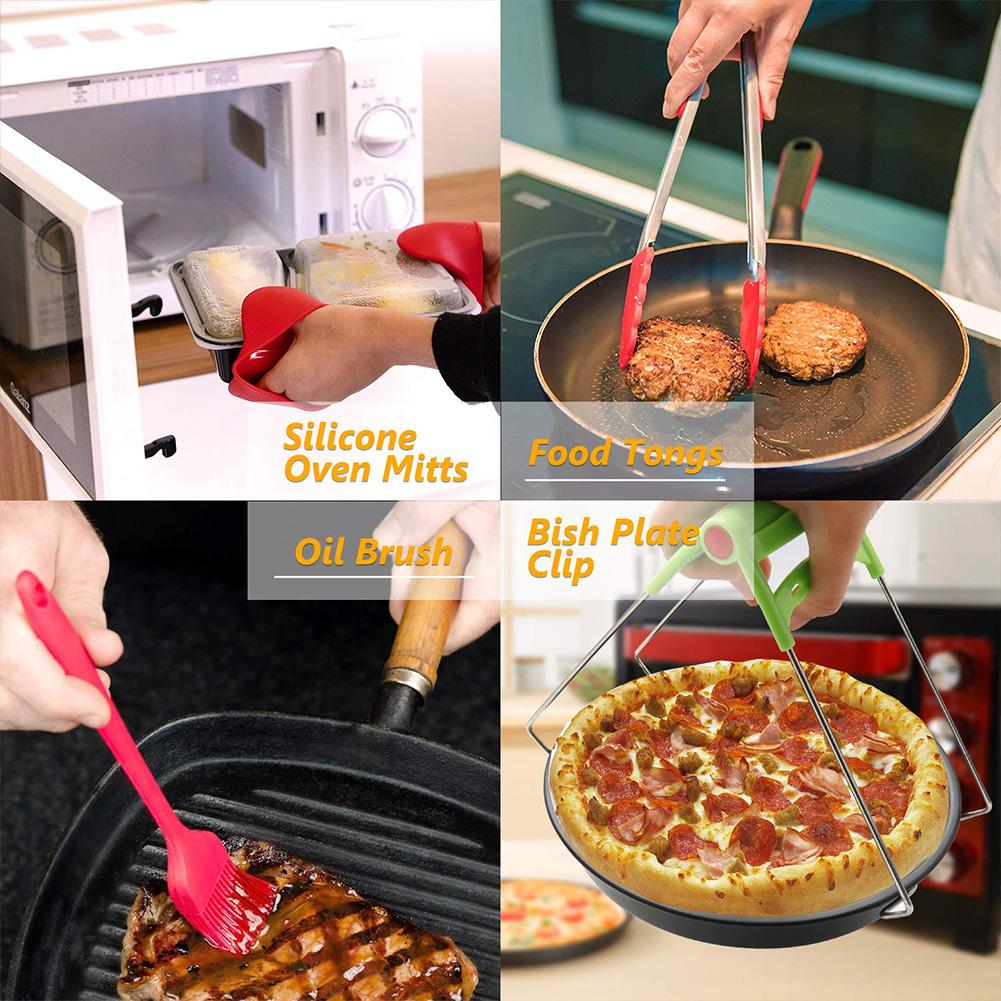 12 stk / sæt luftfryser tilbehør bagekage kurv grill pizza skål hjemme køkken madlavningsredskaber til grill passer til 3.7-5.8qt