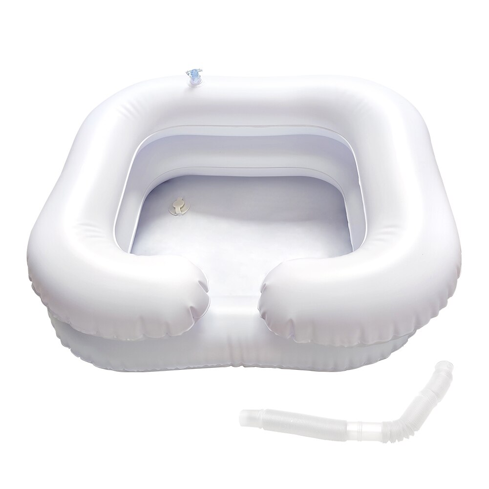 Disabled In Bed PVC Shampoo Tray Inflatable Handicapped Portable Hair Washing Basin Assistive Aid Elderly Care With Drain Tube