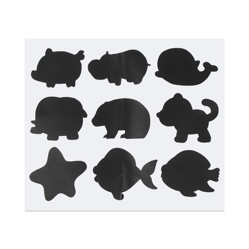 18/36PCS Waterdichte Zwarte Tag Labels Dier Vorm Stickers Cartoon Kruidenpotjes Kindergarden Keuken Krijtbord Sticker: Type 1(18PCS)