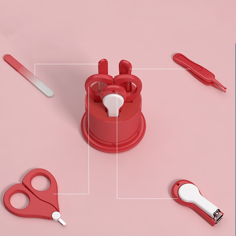 Baby Clippers Set 4 Stuks Baby Nail Care Set Pasgeborenen Vinger Trimmer Schaar Cartoon Dier Nagelknipper Baby Gezondheidszorg Kits