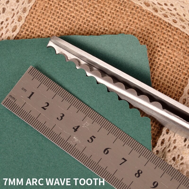 Stainless Steel Crafts Dressmaking Zig Zag Cut Scissors Sewing Scissors Fabric Pinking Shears Handled: Wave  7mm
