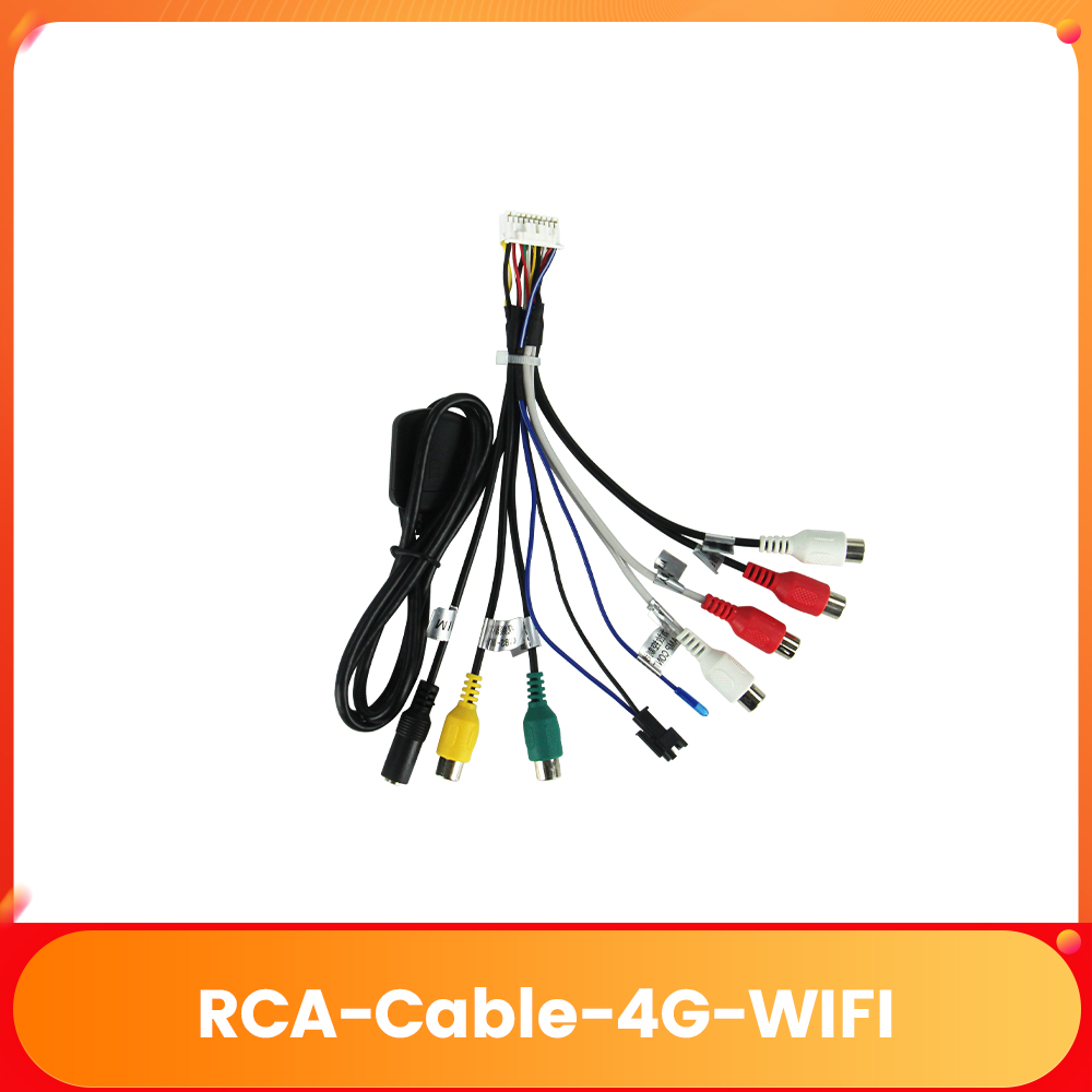 Radio Android estéreo para coche RCA Cable de 20 pines enchufe accesorios para coche salida RCA Universal adaptador auxiliar ventilador de subwoofer ranura para tarjeta SIM 4G