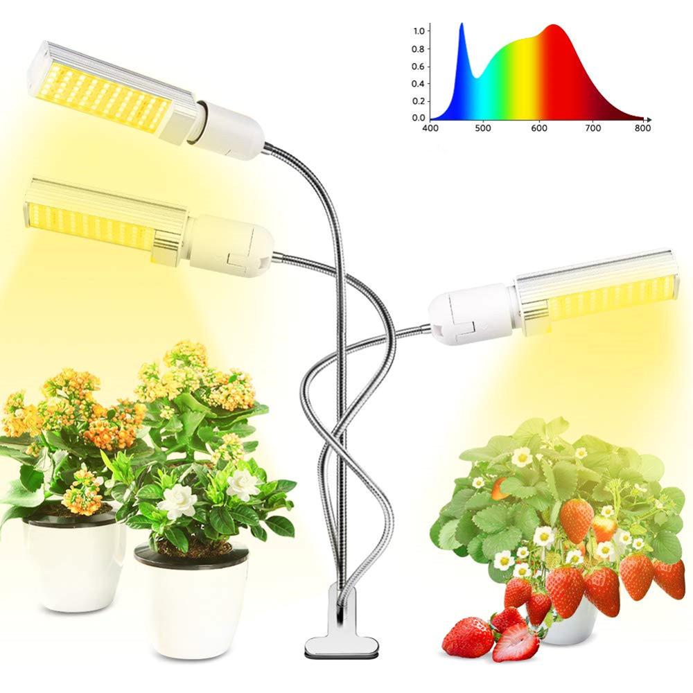 Luz LED de relleno para crecimiento de plantas suculentas, luz de relleno con 7 clips para el crecimiento de plantas