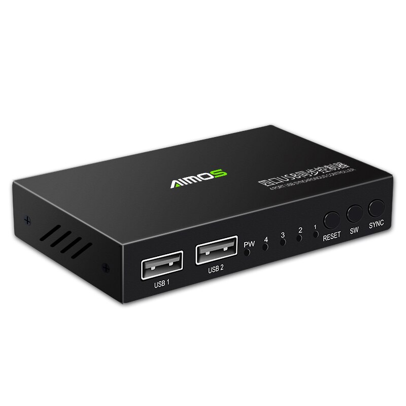 2 porte usb-a  to 4 porte usb-b km switch box usb 2.0 tastatur mus synchronizer gaming controller til monitor computer