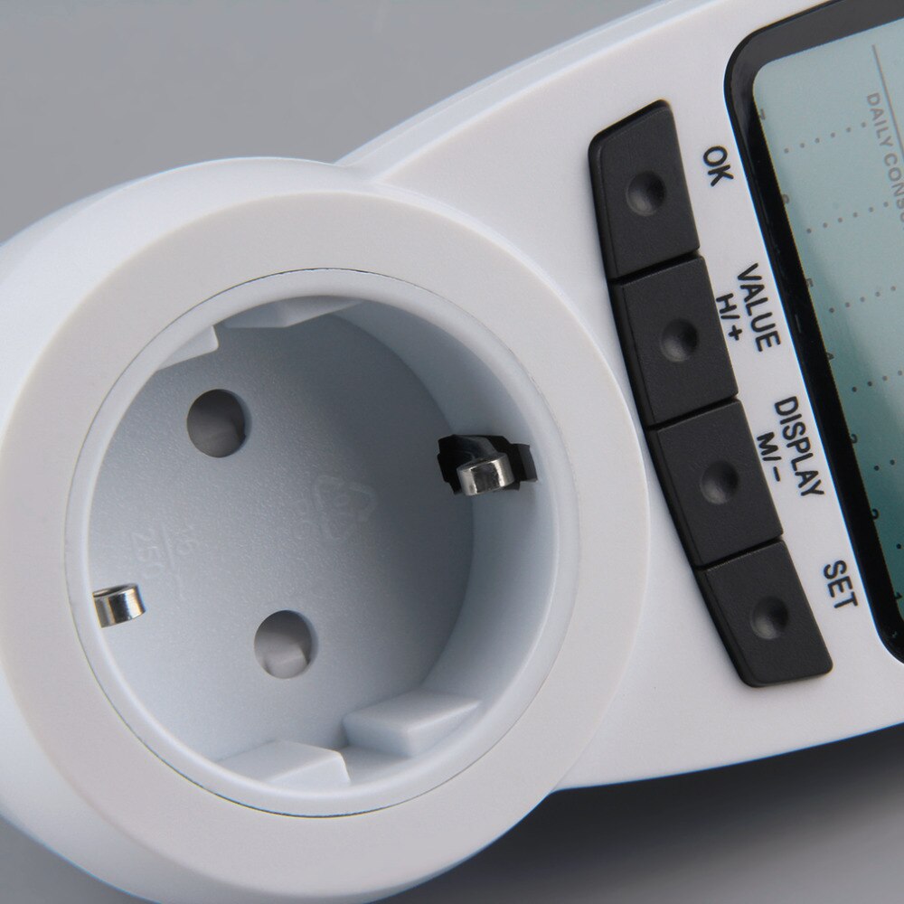 TS-1500 Electronic Energy Meter LCD Energy Monitor Plug-in Electricity Meter for EU Plug Monitor Electronic Energy