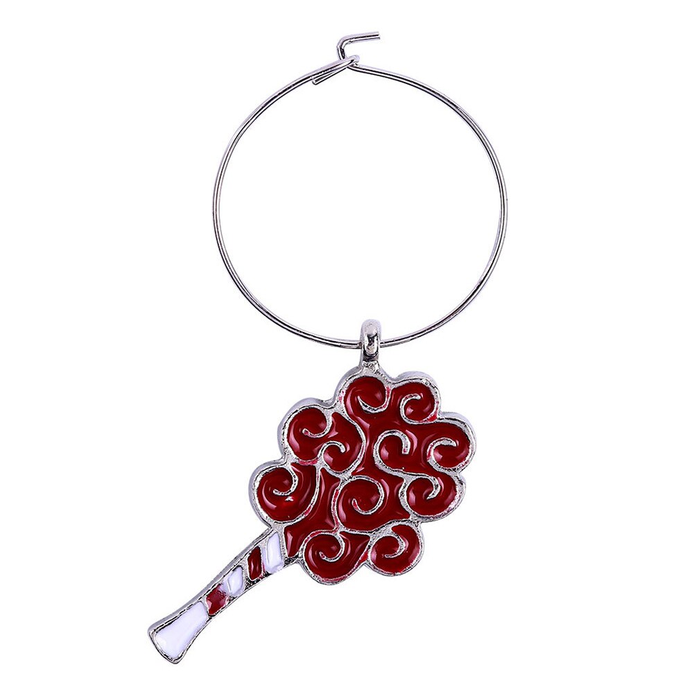 5pcs Wedding Decor Pendant Party Favors Wine Glass Charms Goblet Rings Wire Hoop Markers DIY Keychain Engagement