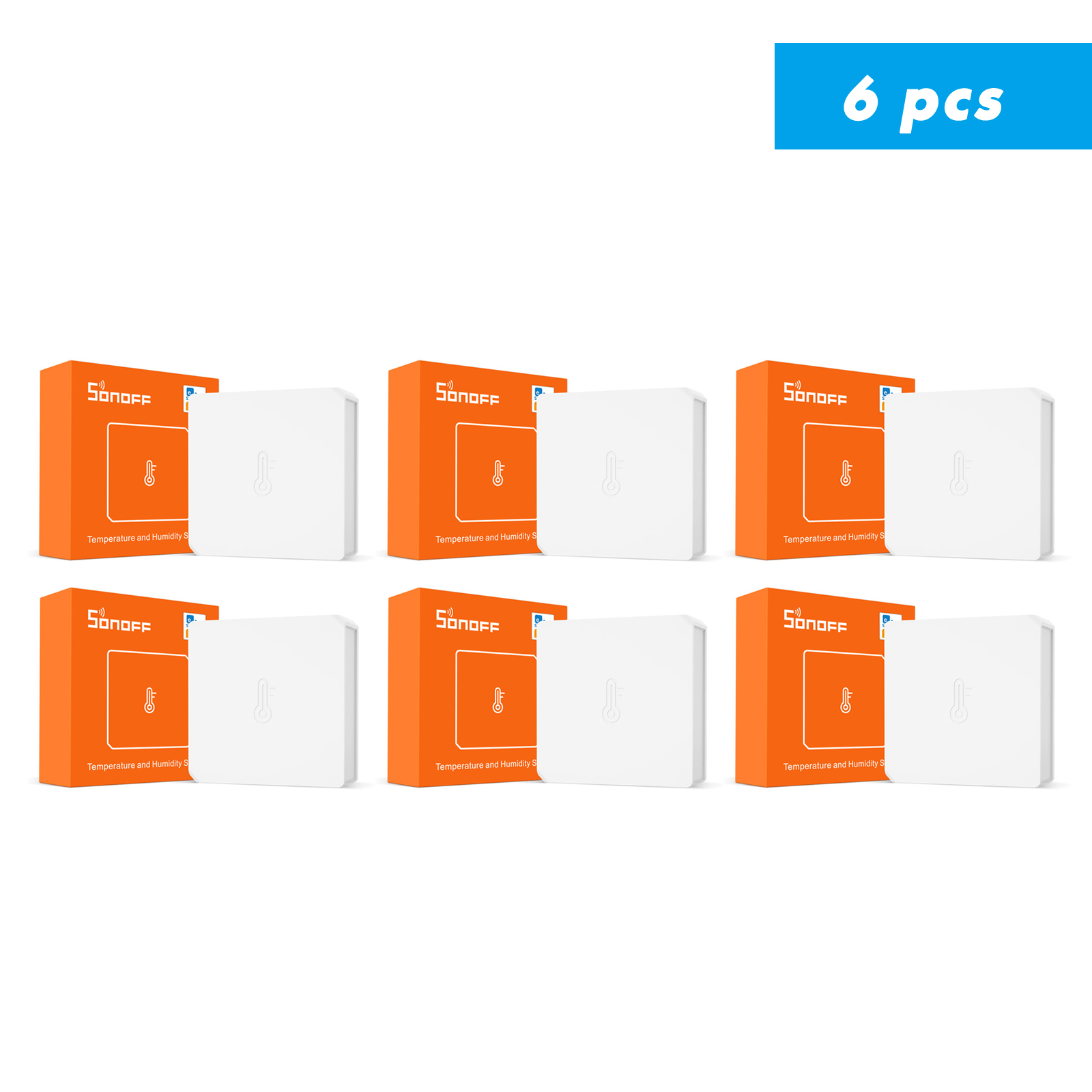 SONOFF SNZB 02 Zigbee Temperature Humidify Sensor Monitor, Work with SONOFF Zigbee Bridge, Home Assistant Via Zigbee2mqtt: SNZB02-6pcs