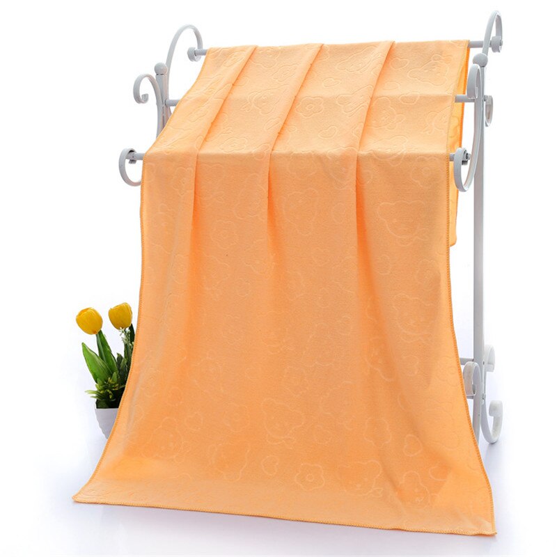 Serviette de bain en microfibre pour dessin animé | 140x70cm, serviette de visage compacte et ultralégère à séchage rapide, accessoires pour la maison: Orange