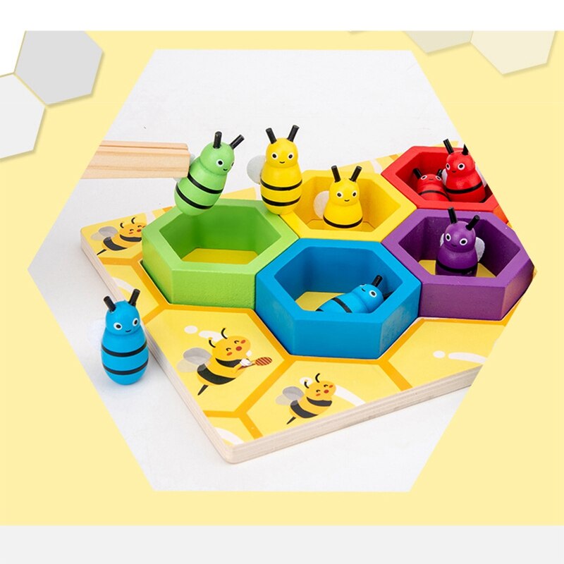 Wooden Beehive Game Bee Hive Toys Early Educational Game Toy Beehive Game for Kids