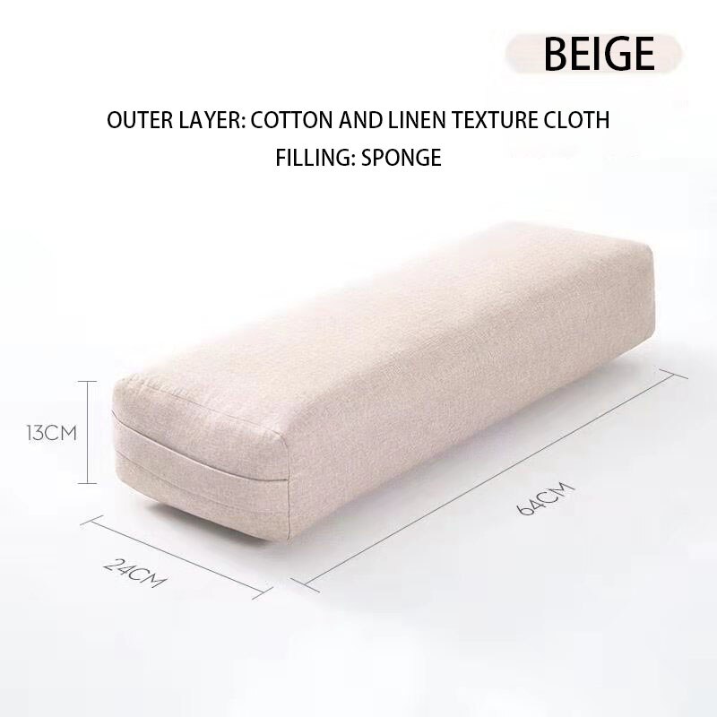 Katoen En Linnen Textuur Vierkante Yoga Kussen Spons Voering Fitness Hoge Elastische Yoga Mat Yoga Mat Yoga Accessoires Yoga Pijler: Beige