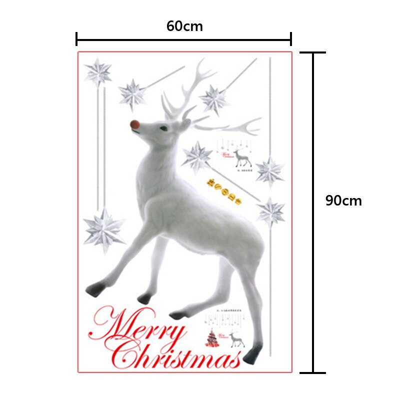 Fönster klistermärke jul god jul dekoration för hem ornament garland år hemmakontor dekor: C