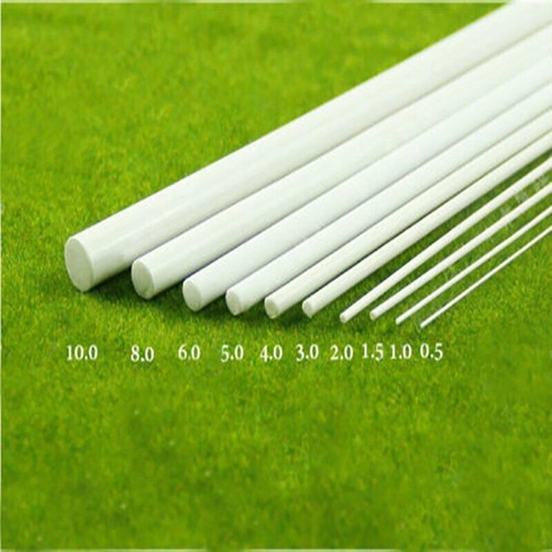 Barre ronde en plastique ABS blanc, 5 pièces, solide, 250mm x 1 à 6mm, matériel de bricolage,: 2mm