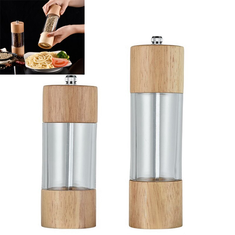 Grillcadeau voor hem, houten verstelbare navulbare molens voor peper en zout, kookaccessoires, bruin taupe en crème, cadeau nieuw huis - Nederland