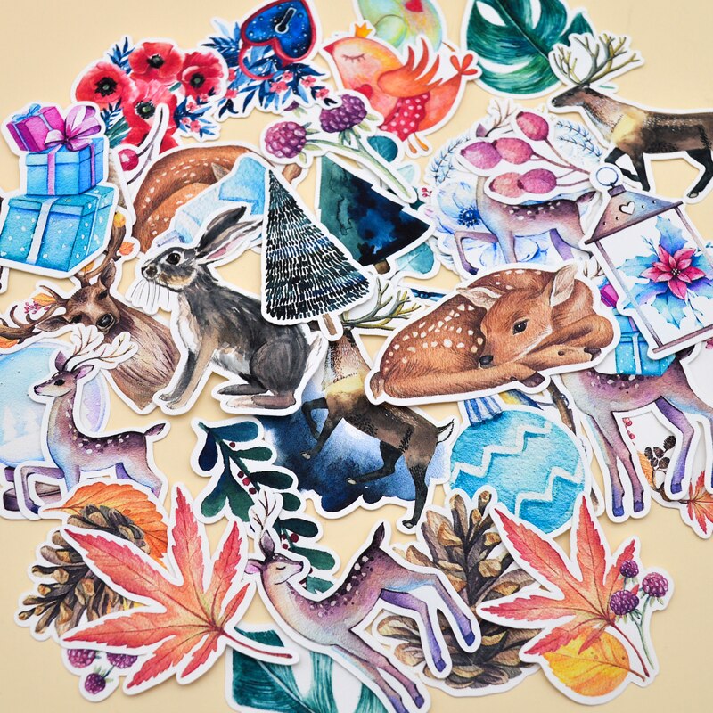 38 Pcs Hand Tekening Mysterieuze Fawn David 'S Herten Sticker Scrapbooking/Bullet Journal Stickers Magic Adesivo Briefpapier Naklejki: 38pcs deer