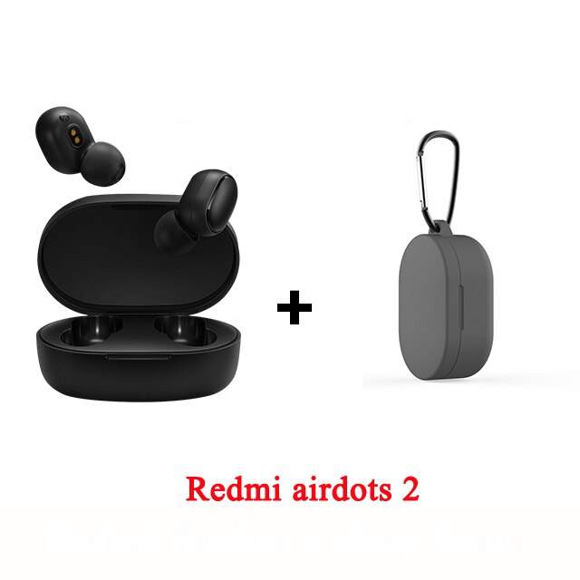 Originale auricolari di trasporto-libero Xiaomi Redmi Airdots 2 senza fili di bluetooth 5.0 auricolari AI controllo Xiaomi Redmi Airdots 2: with grey case