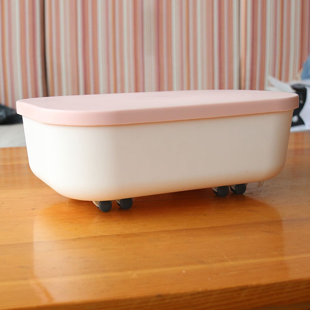 4pcs Long Fixed Casters Small One-Way Wheel Plastic Pasteable Undirectional Wheel Hardware Accessories for Trash Can Storage Box