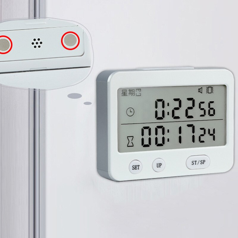 YS-255 Dual Screen Display Timer Alarm Clock Tomato Timer Silent Vibration 99 Hour Timer Digital Minute Stopwatch