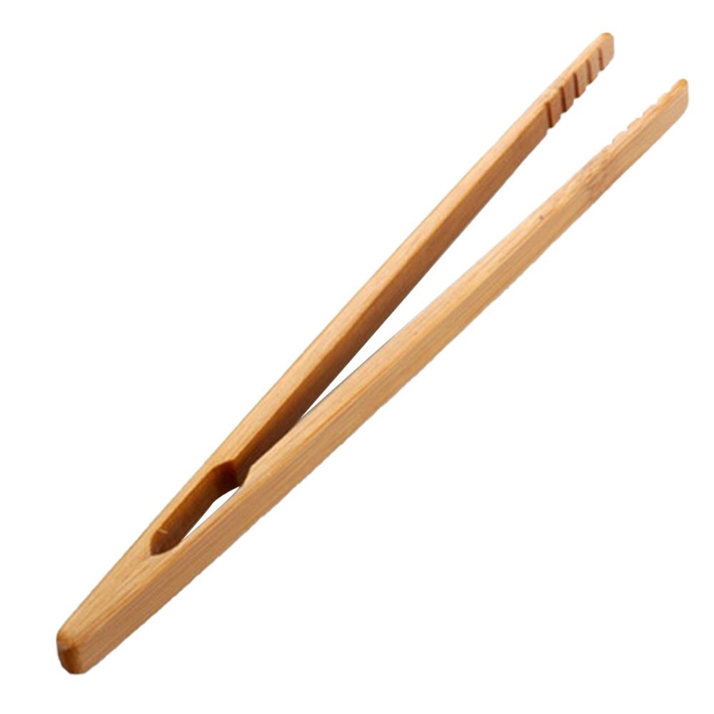 18 cm bambus træ mad toast tænger brødrister bacon sukker is te blad blad salat hjem pincet mad madlavning klip te værktøj