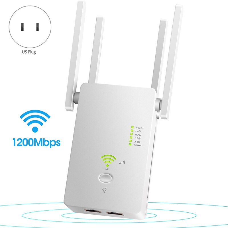 WiFi Range Extender Repeater Router AC1200M WiFi Booster,Access Point,2.4 5.8GHz Dual Band WiFi Extender US Plug