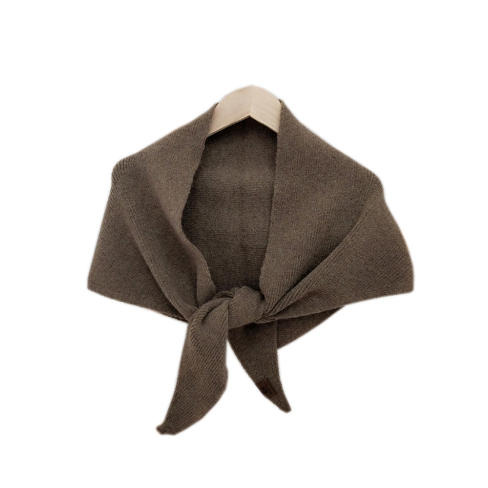Solid trekant vinter kvinder tørklæde trækker dobbeltsidet strikket sjal ombrydes foulard femme pashmina halsudskæring lyddæmper til damer