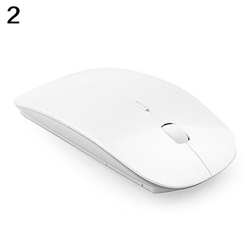 Portable Mini 1200 DPI USB Optical Wireless Computer Mouse 2.4G Receiver Slim Thin Mause Ergonomic Mice for Laptop PC: White