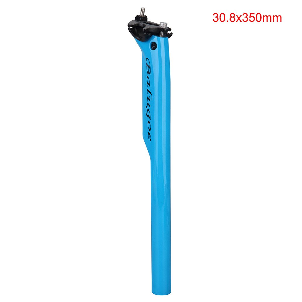 Balugoe Mtb 3K Carbon Fiets Zadelpen Zadelpennen Fiets Koolstofatomen Zadelpen Racefiets Zadelpen 27.2/30.8/31.6*350Mm Offset Tegenslag: Blue 30 8x350