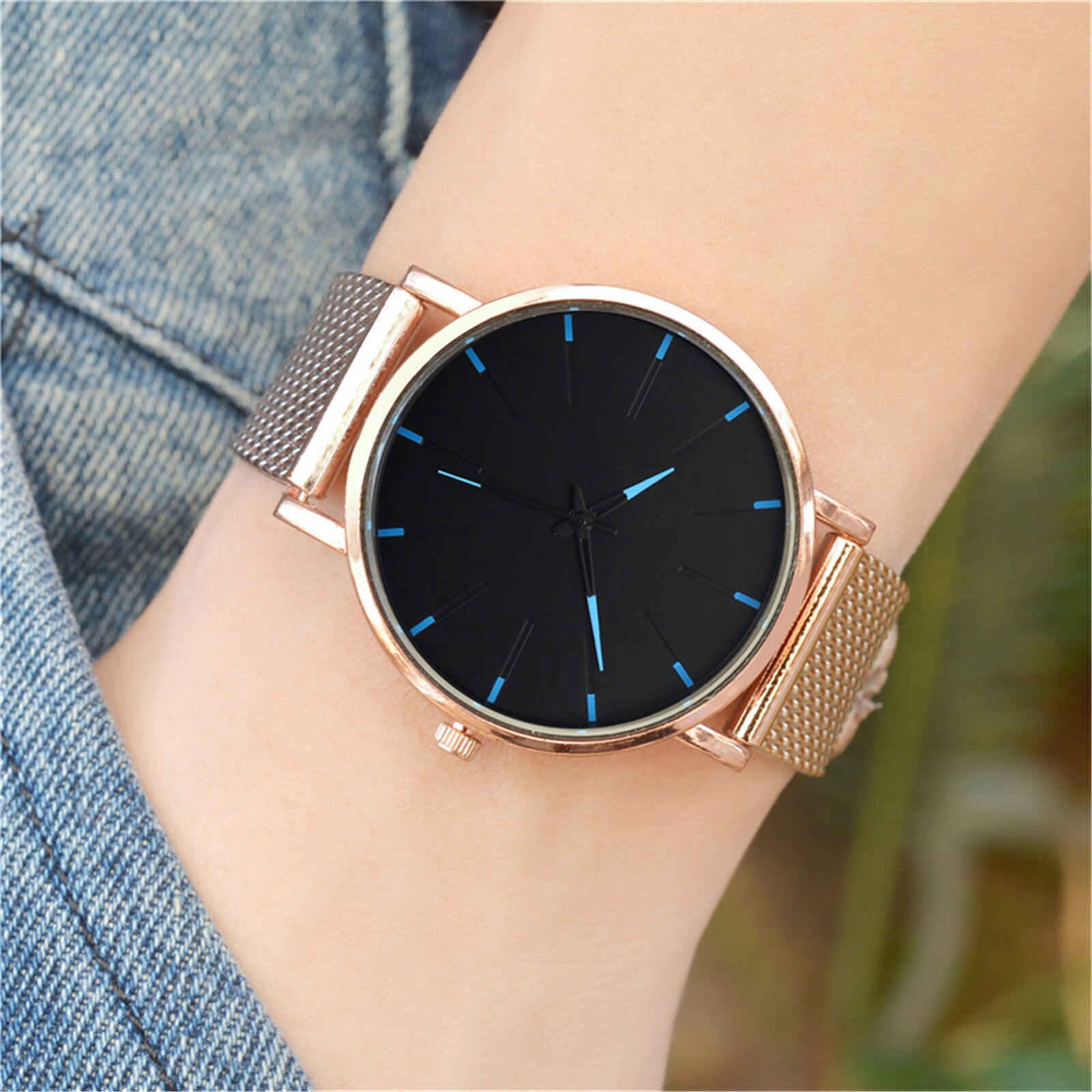 Men's mesh strap ultra-thin quartz watch Men's ultra-thin quartz watch Couple Analog Quartz Round Wrist men's watch #40